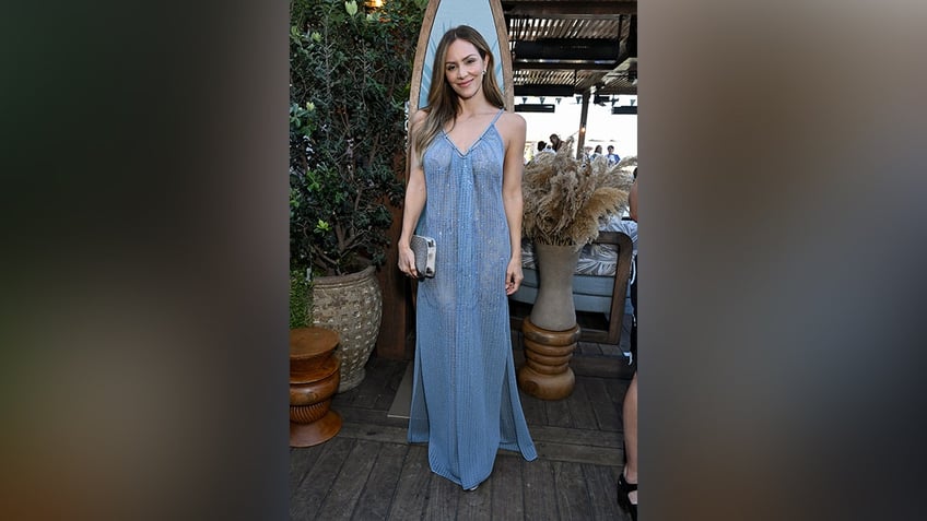 Katharine McPhee in a simmering blue sheer gown.