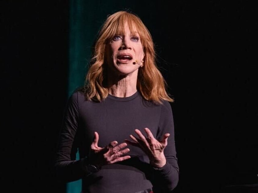 AUSTIN, TEXAS - APRIL 16: Comedian Kathy Griffin performs on stage during Moontower Comedy