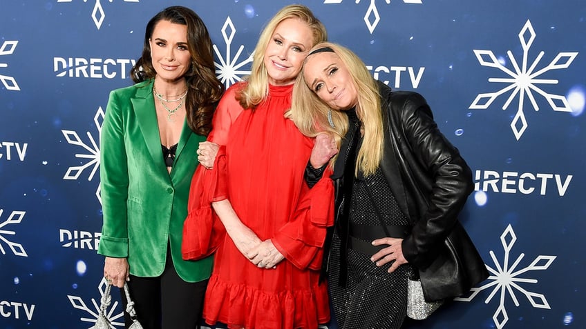 Kyle Richards, Kathy Hilton and Kim Richards at the the DIRECTV Celebrates "Christmas at Kathy's" event.