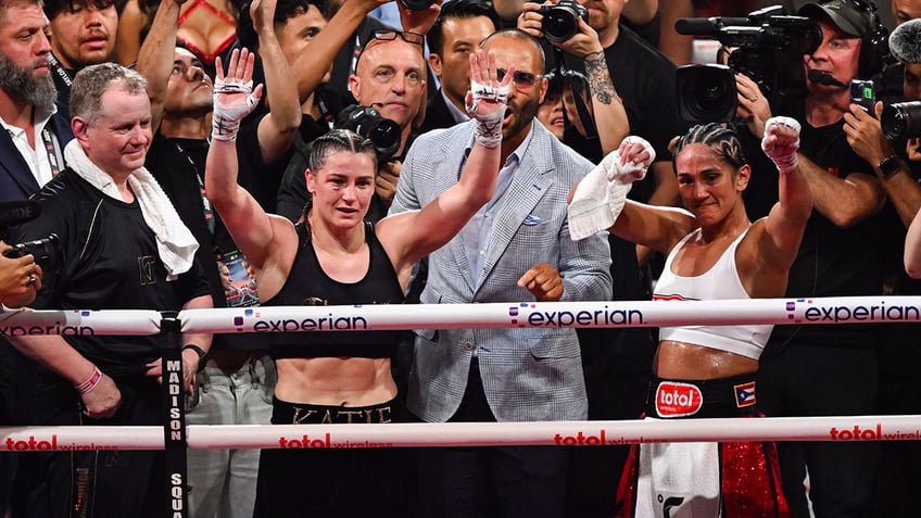 Katie Taylor celebrates win