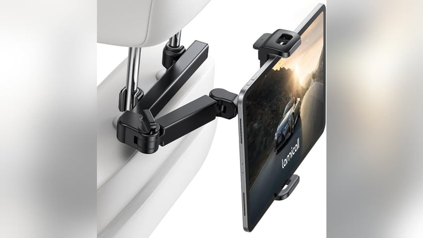 A tablet holder makes watching TV and playing games easier. 