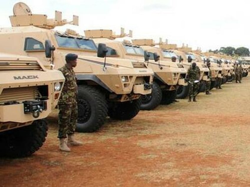 kenyan soldiers begin patrols in haiti in american armored vehicles