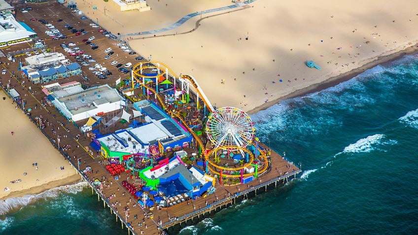 Aerial view of Santa Monica Pier