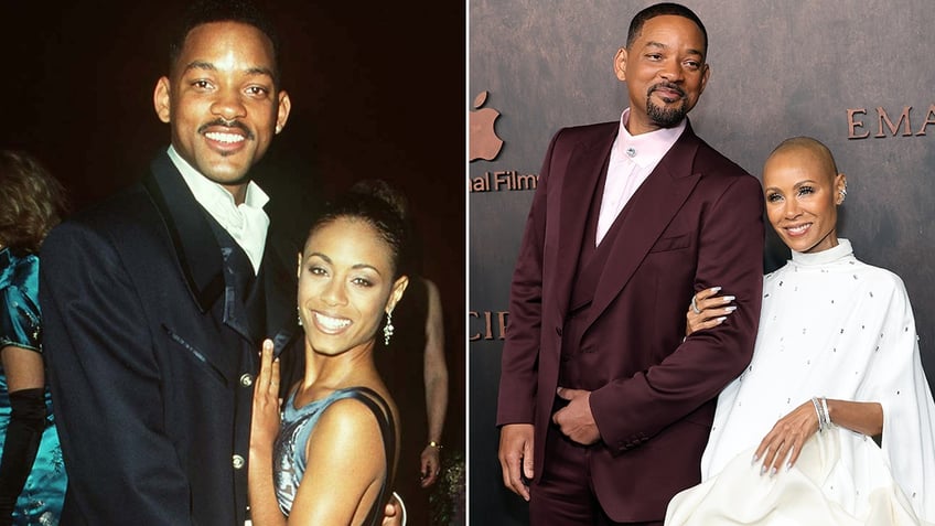 Will Smith and Jada Pinkett Smith then and now split