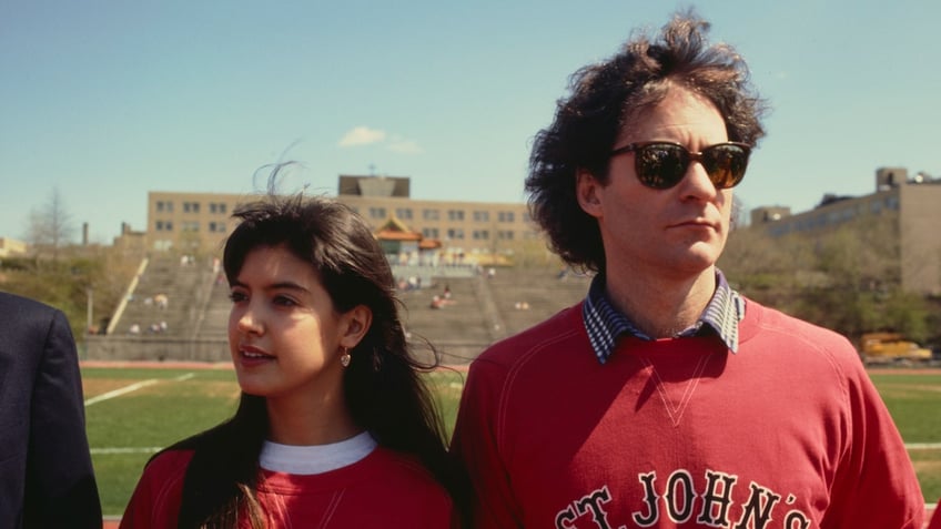 Phoebe Cates and Kevin Kline at St. John's University