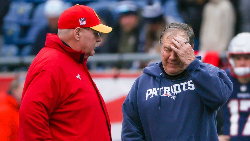 Bill Belichick and Andy Reid talk