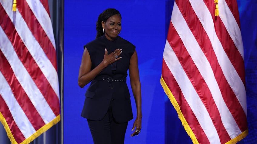 Michelle Obama takes the stage during Day 2 of the Democratic National Convention