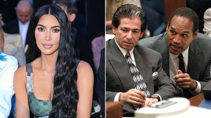 Split of Kim Kardashian and her dad Robert Kardashian with OJ Simpson in court