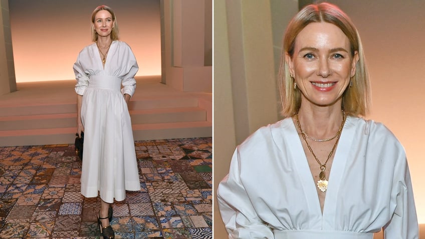 Naomi Watts wearing white at a fashion show