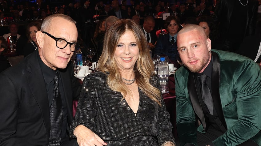 Tom Hanks, Rita Wilson and Chet attend the Grammys