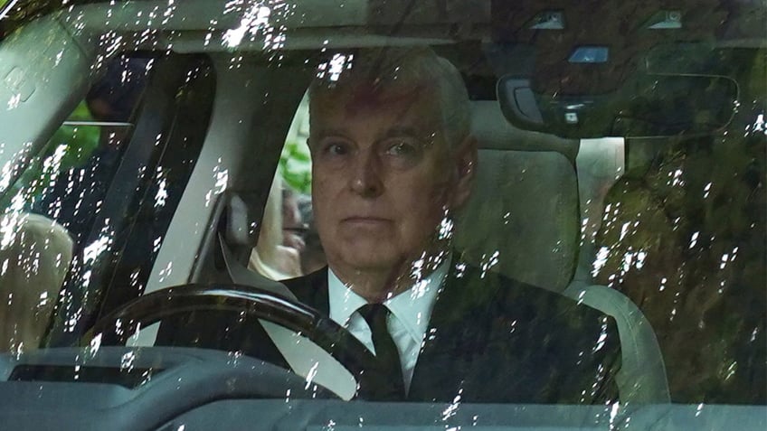 Prince Andrew, Duke of York, is seen at Balmoral Castle after Queen Elizabeth's death