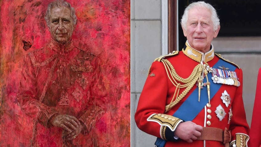 king charles portrait/king charles at the trooping of the colour