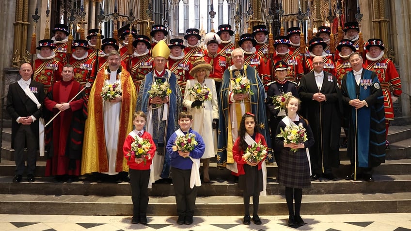 A photo of Queen Camilla at church service