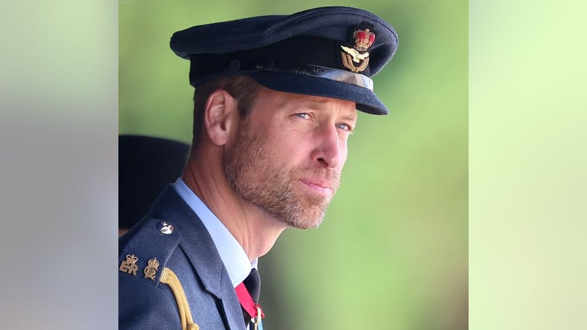 A close-up of Prince William in military uniform.