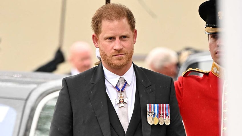 Prince Harry looking serious