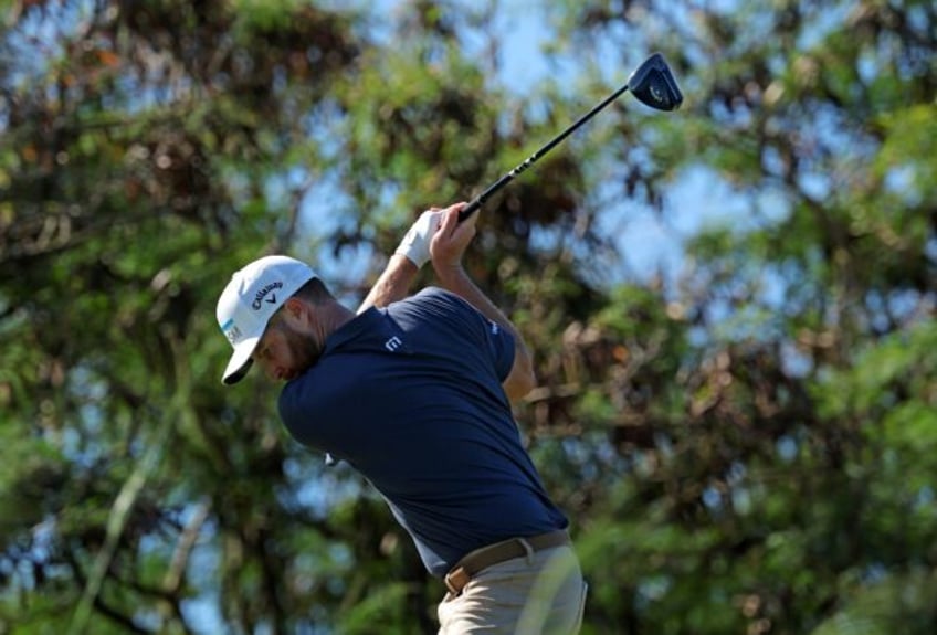 American Chris Kirk on the way to the third-round lead at the US PGA Tour Sentry tournament at Kapalua, Hawaii