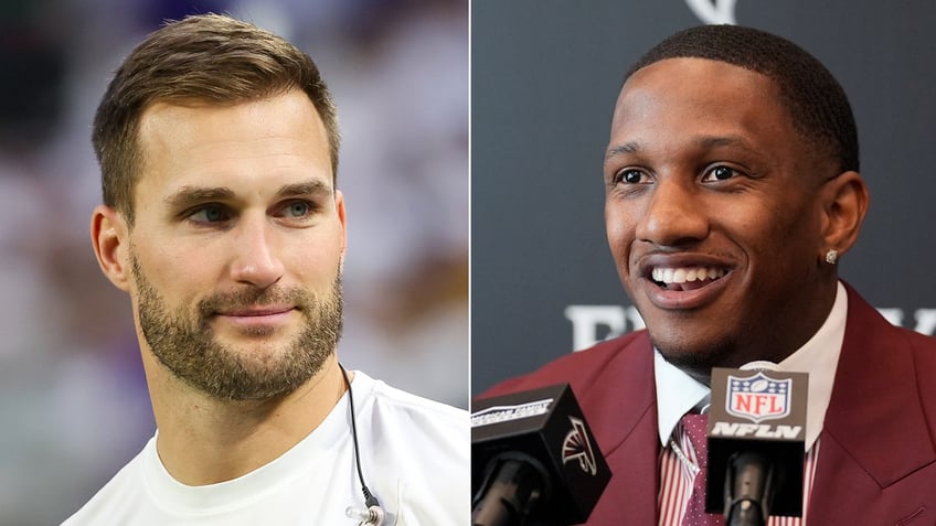 Photo shows Kirk Cousins and Michael Penix Jr