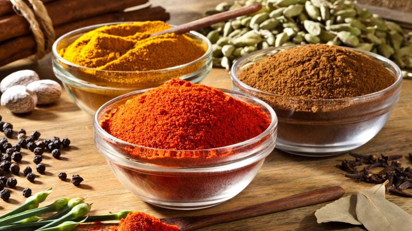 Bowls of spices.