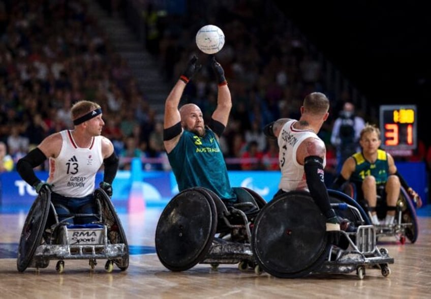 Ryley Batt in action for Australia as they won the Paralympics wheelchair rugby bronze med