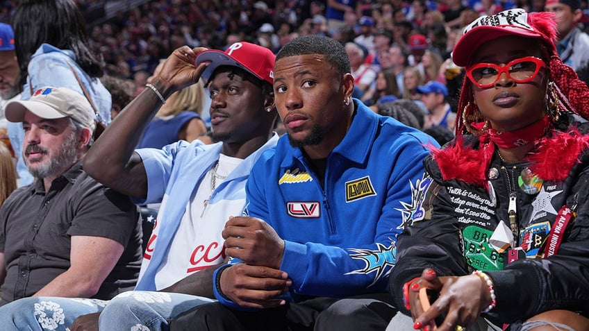 Saquon Barkley at 76ers game