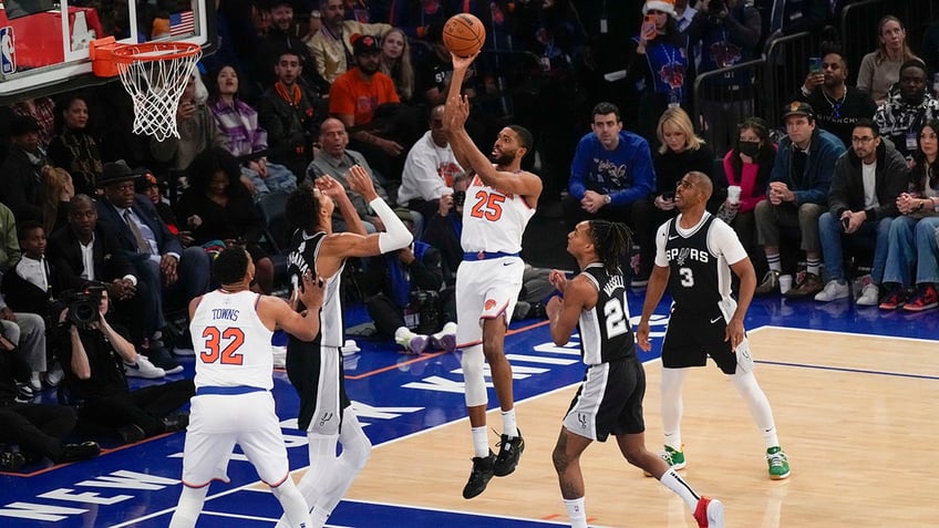 Mikal Bridges puts up shot