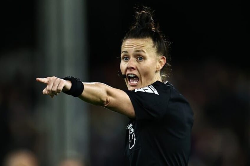 Rebecca Welch gestures during the game between Fulham and Burnley