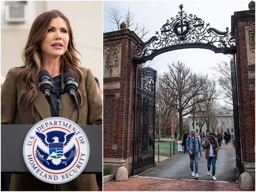 Department of Homeland Security (DHS) Secretary Kristi Noem holds a press conference in Sp