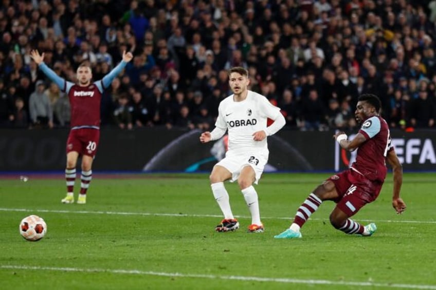 Mohammed Kudus (right) scored West Ham's fourth goal in victory over Freiburg