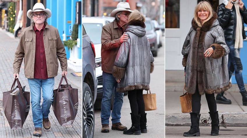 kurt russell/kurt and goldie kissing/goldie hawn in aspen