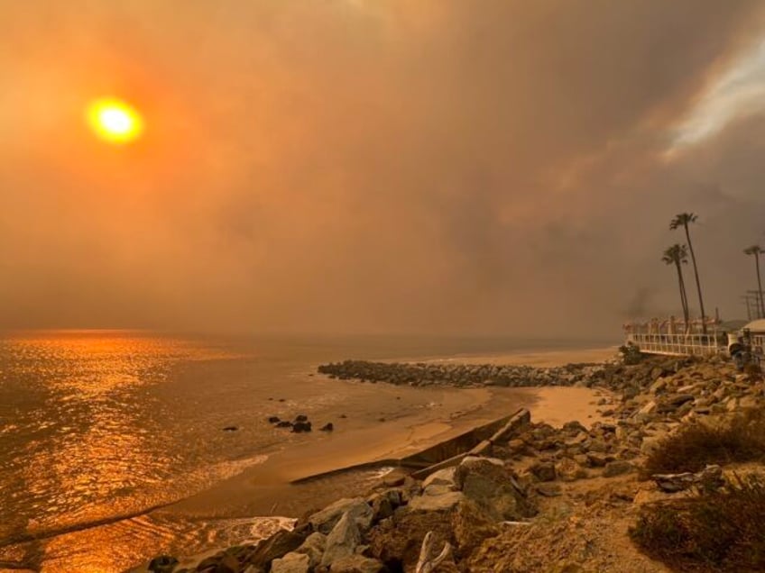 Fire beach (Joel Pollak / Breitbart News)