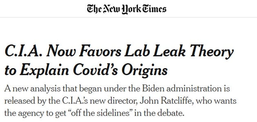 lab leak conspiracy is officially reality