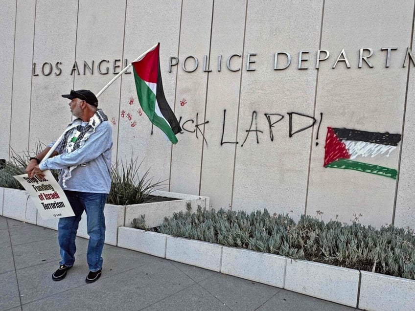 largely peaceful pro palestinian protests in new york los angeles mark october 7