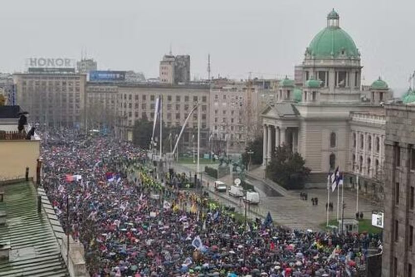 largest anti government protest in serbias history takes over belgrade