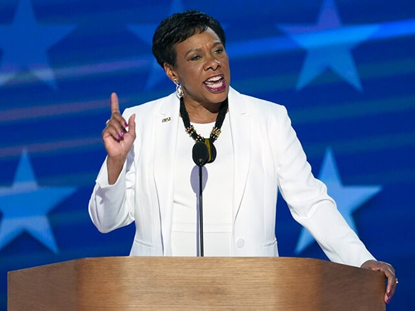 Title: Election 2024 DNC Image ID: 24235830412402 Article: Becky Pringle, president of the