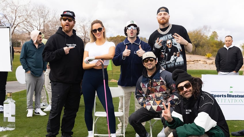 Paige Spiranac, Maxx Crosby and Country Club Adjacent on golf course