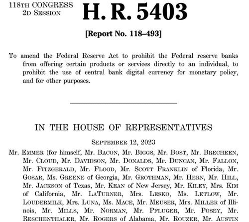 last hope against biden bucks house passes bill blocking the fed from issuing a cbdc