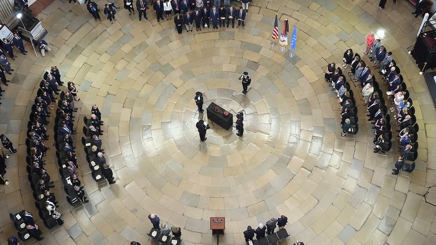 Urn of the late U.S. Army Col. Ralph Puckett lies in honor at US Capitol