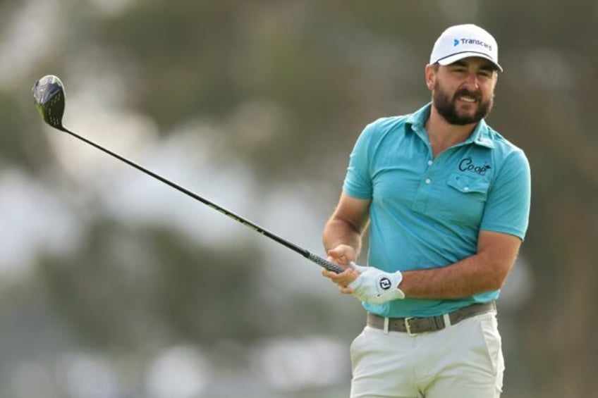 Germany's Stephan Jaeger eyes a shot on the way to the second-round lead in the US PGA Tour Farmers Insurance Open at Torrey Pines in La Jolla, California