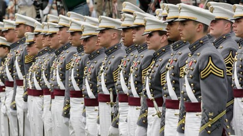 West Point Cadets in uniform in formation
