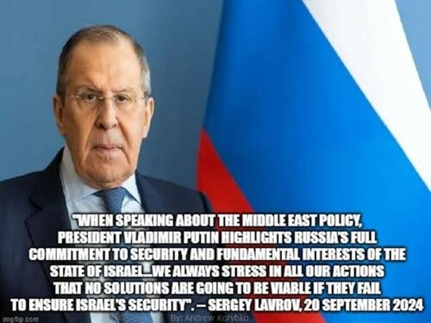 lavrov reminded the world that russia is committed to ensuring israels security