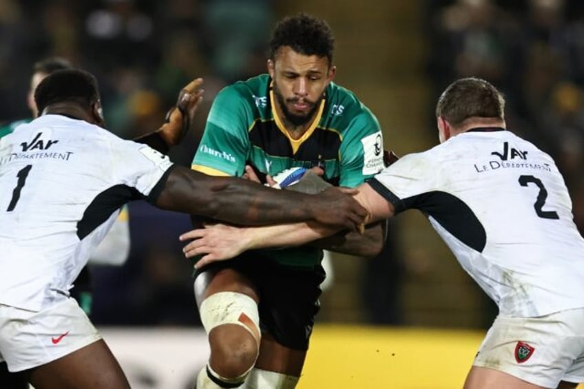 Final fling: Northampton and England flanker Courtney Lawes (C) is set to play his last g