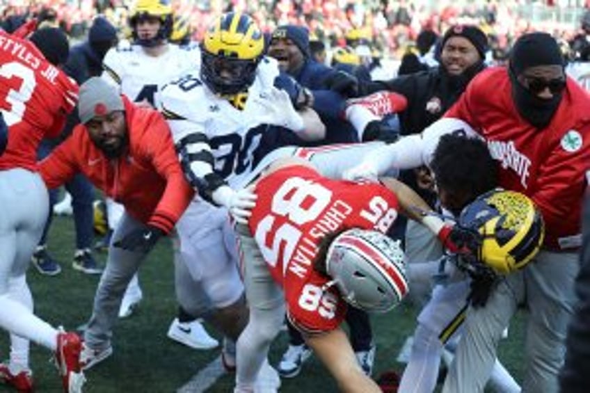 Lawmaker aims to make flag-planting a felony after Ohio State-Michigan brawl