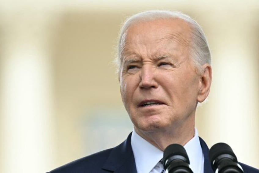 US President Joe Biden speaks at the National Peace Officers' Memorial Service outsid