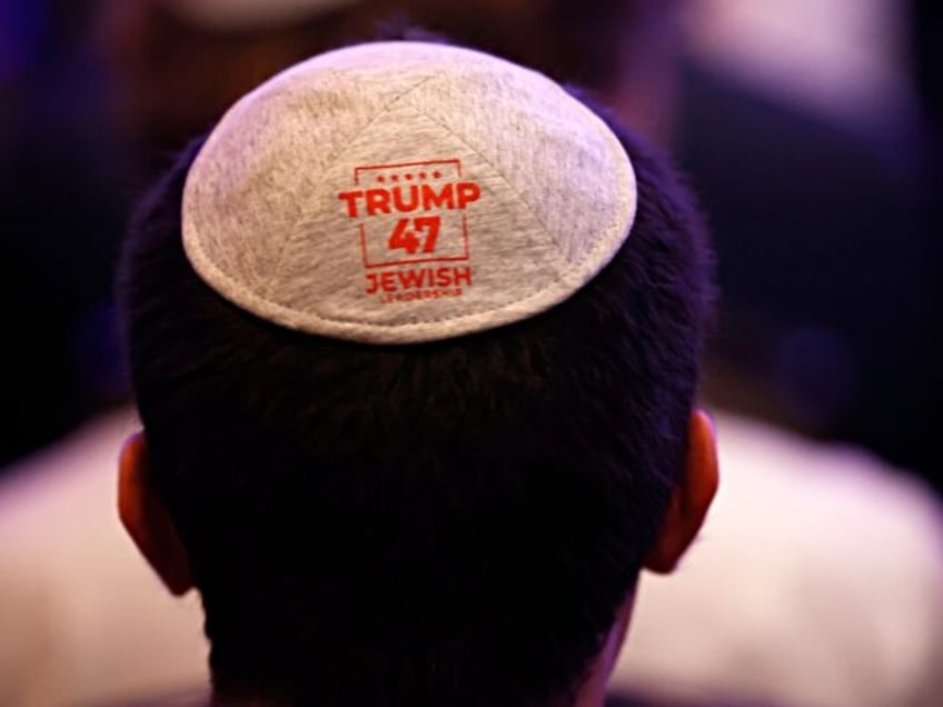 WASHINGTON, DC - SEPTEMBER 19: A Jewish student wears a kippah given to him by Republican