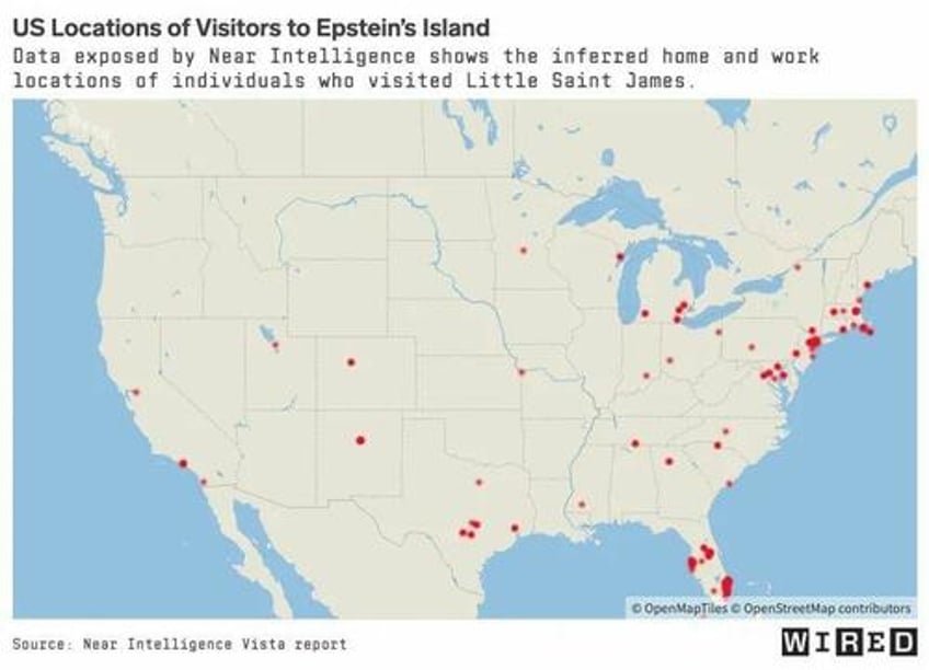 leaked cell phone location data reveals 200 mystery guests on epsteins pedo island