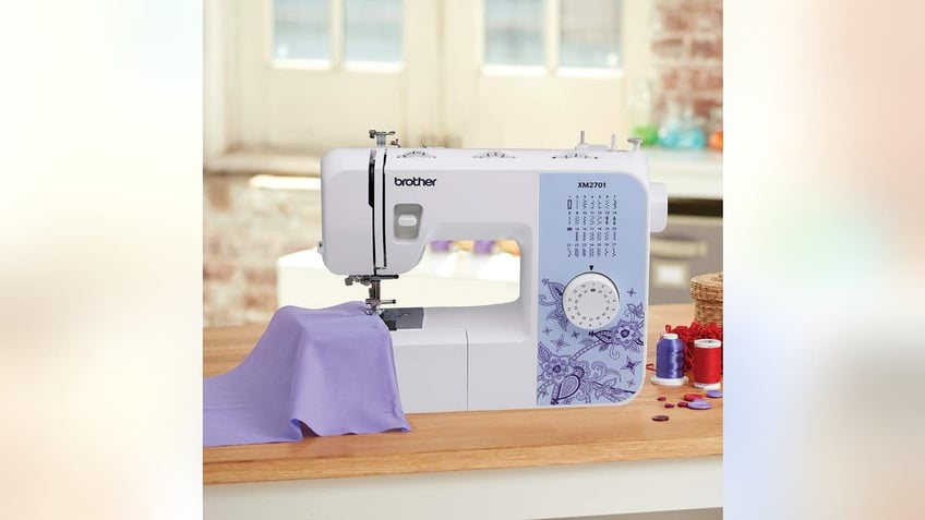 A sewing machine makes quilting a much faster process. 