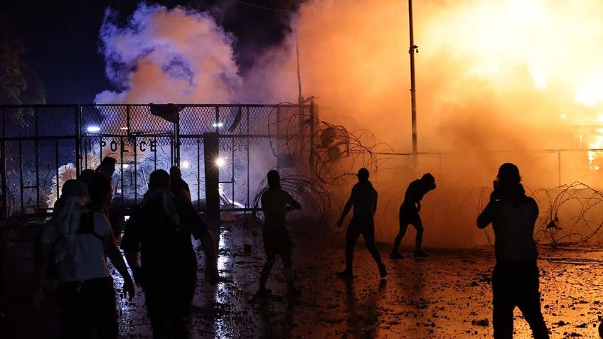 lebanese protesters gather near us embassy in beirut after gaza hospital hit by rocket reports