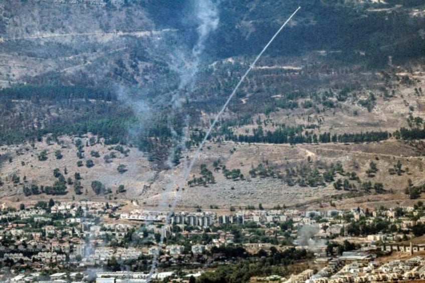 Rockets fired from southern Lebanon are intercepted by Israel's Iron Dome air defence syst