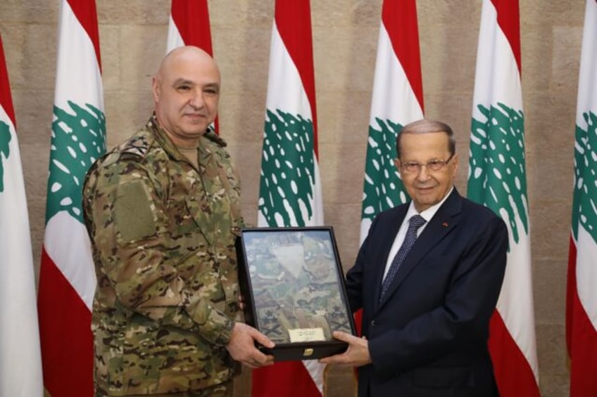 Lebanon's army chief Joseph Aoun (left) could fill the vacancy left by former president Mi