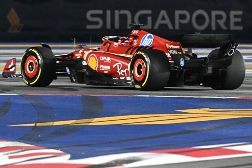 Charles Leclerc drives during the Formula One Singapore Grand Prix